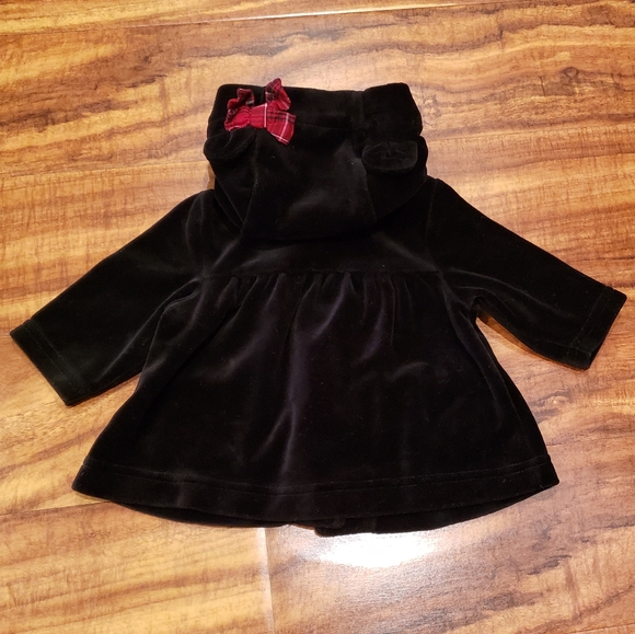 Gymboree NWT/EUC 0-3 months velour hoodie, bear cardigan and plaid bow headband - Picture 6 of 12